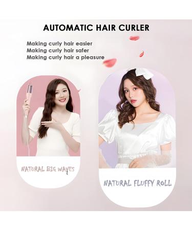 Automatic Hair Curler 32mm Barrel | Pink Curling Iron Wand with 3 Temps & Auto Shut-Off - International Shipping Available - Buy Online on SooperMarket.com