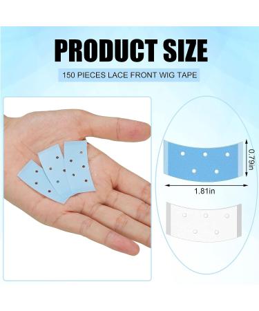 Loopeer 150 Pcs Double Sided Wig Tape | Waterproof Strong Adhesive Strips for Lace Front Wig, Toupee, Hair Pieces | Blue Lace Tape for Hair Extension - Buy Online on SooperMarket.com