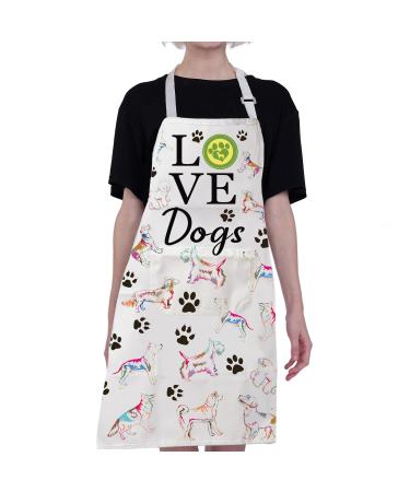 BNQL dog care apron cute dog chest puppies dog waterproof apron dog cooking apron dog trainer groomer gifts dogs make me happy apron for dog lovers