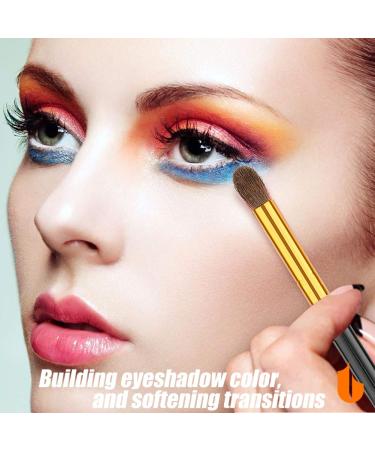 Urbanstrive 3pcs Professional Eye Makeup Brushes Set | Soft Synthetic Blending Brush Kit for Flawless Eyeshadow Eyeliner & Eyebrow Application - Gold - Buy Online on SooperMarket.com