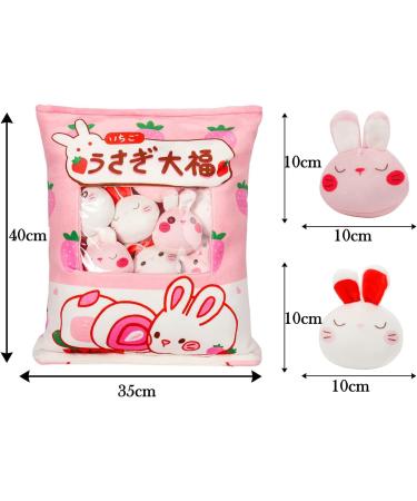 HXPLN Bunny Plush Pillow - Cute Kawaii Pudding Snack Pillow with Bunny Dolls - Creative Gift for Teenagers and Children - Buy Online on SooperMarket.com