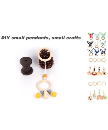 Akozon Baby Teether Toys - 10pcs Natural Wooden Teething Rings & Bracelets | Safe Baby Teething Accessories | Ideal DIY Craft - Buy Online on SooperMarket.com