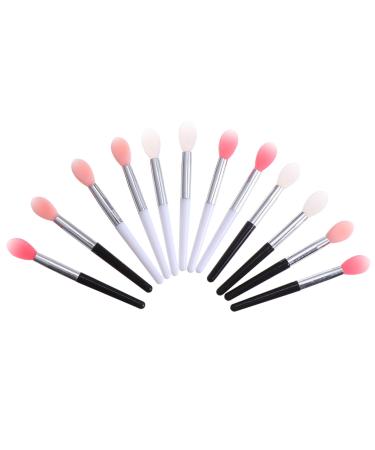 NOLITOY 12pcs Silicone Lip Brush Lip Gloss Cosmetic Lipstick Brush Lipstick Silicone Lip Brush Mini Lipsticks Lip Brush Applicator Brush Plastic Portable