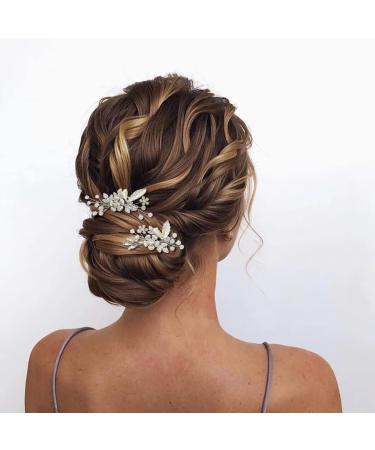 Edary Bridal Crystal Wedding Hair Comb - Flower & Leaf Hair Accessories for Women & Girls (2 Pack) - Buy Online on SooperMarket.com