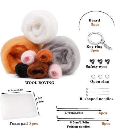 Needle Felting Starter Kit for DIY Ragdoll Cat & Garfield Keychains - Includes Felting Tools and Instructions - Buy Online on SooperMarket.com
