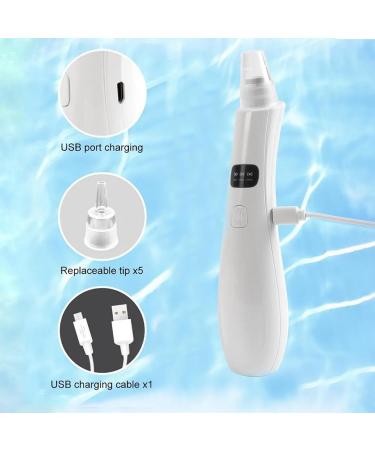 Blackhead Extractor Blackhead Remover Skin Tag Removal Kit with 5 Probes Pore Extractor Portable Pimple Extractor Rechargeable USB Port 3 Speeds Control for Women and Men White - Buy Online on SooperMarket.com