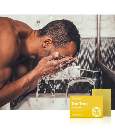 Natural Tea Tree & Turmeric Soap - Antibacterial Therapeutic Handmade Soap 95g - Buy Online on SooperMarket.com