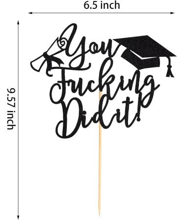 Arthsdite 1Pc You Did It Cake Topper/Class of 2024 Cake Decorations/Congrats Grad Graduation Party Decorations - Black Glitter Black You Did It Cake Topper - Buy Online on SooperMarket.com