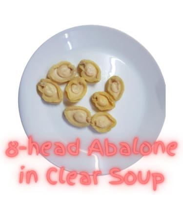 8-Head Abalone in Clear Soup (4.5 cm to 5 cm each) 520g gross weight 85g nett weight without soup Expiry: 5th October 2024 - Buy Online on SooperMarket.com