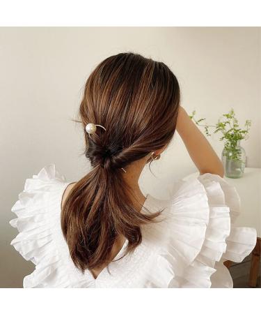 3 Pack Pearl U Shape Hair Fork Sticks - Wedding Bridal Hair Styling Tool for Buns & Chignon - Women & Girls Hair Accessories - Buy Online on SooperMarket.com
