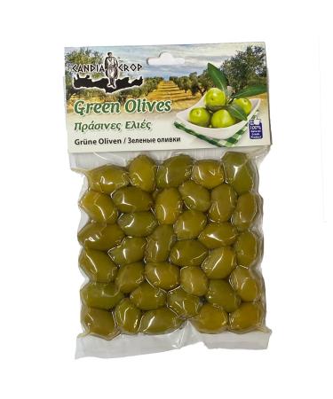 Candia Crop Greek Green Olives with Stone Pack of 5 x 200 g (Total: 1 kg)