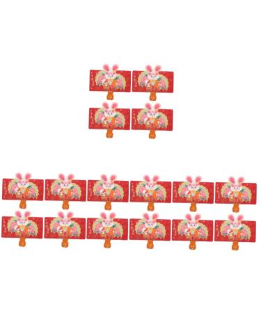 ABOOFAN 16 Pcs Monthly Card Folding Lai Si Feng Gift Bag Pouch Coin New Year Money Pouches japandi Decor Decorations Envelope Paper Foldable Pocket Purse Asia New Year red Money Gift