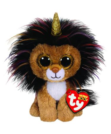 TY 1607-36252 Ramsey Lion with Horn-Beanie BOOS Multicolored 15 cm Unicorn Lion Ramsey