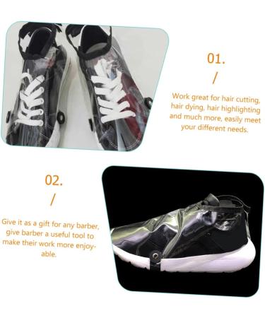 Angoily Barber Shoe Covers - Haircut Protector & Hair Dye Cloak Set | Transparent 34x15cm Ideal for Hairdressers & Cosmetologists - Buy Online on SooperMarket.com
