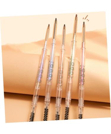 Gogogmee 5pcs Brow Pencils with Brush Brown Eyebrow Pencil Hair Double Bun Eyebrow Makeup Pencils Plastic - Buy Online on SooperMarket.com