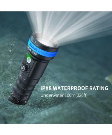 XTAR D30 1600 Lumens Scuba Diving Video Light | Multi-Color LED Underwater Flashlight - Buy Online on SooperMarket.com