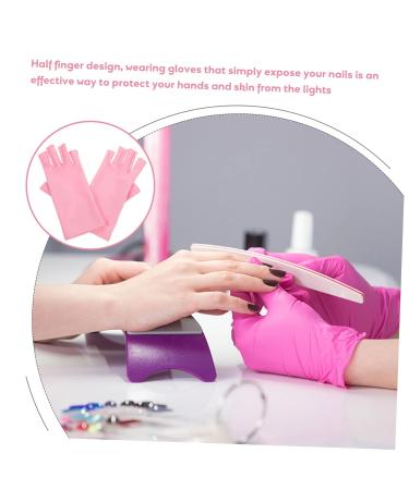Mikinona UV NAIL GLOVES 1 Pair Nail Gloves Protective Gloves Nail Art Uv Gloves Nails Gel Nail Uv Gloves Gel for Nails Nail Fingerless Mittens Spandex Nail Polish Sun Protection Pink - Buy Online on SooperMarket.com