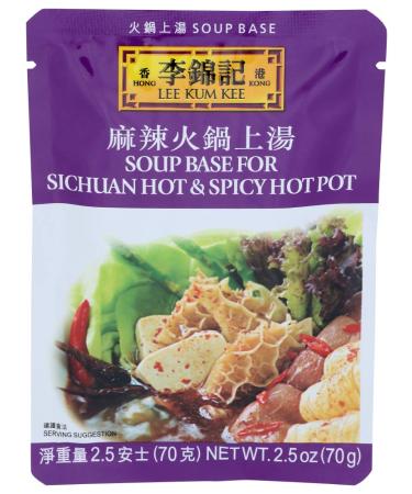 Lee Kum Kee Soup Base For Sichuan Hot & Spicy Hot Pot 2.5-Ounce Pouches (Pack of 12)