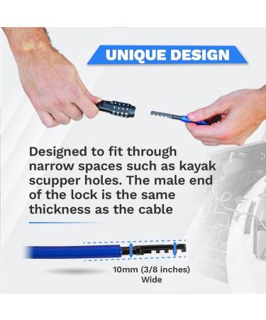 DocksLocks 10ft Anti-Theft Coiled Cable with Combination Lock for Kayaks, Bicycles, Paddleboards - Weatherproof Security Solution - Buy Online on SooperMarket.com