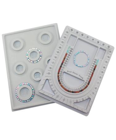 2 Pieces Beading Boards Bead Design Trays Necklace Bracelet Beading Jewelry Design Mats for DIY Jewelry Making