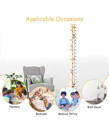 Smlper Kids Height Chart Wall Hanging Ruler - Giraffe Design | Nursery Growth Chart for Baby & Child | Wood Frame Canvas Measure 79x7.9 - Wall Decor - Buy Online on SooperMarket.com