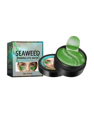 Seaweed Eye Mask Collagen Eye Mask Anti Aging Eye Patches Anti Wrinkle Green Eye Gel Pads Seaweed Under Eye Mask Remove Eye Puffiness Eye Bags Dark Circles (30 Pairs)