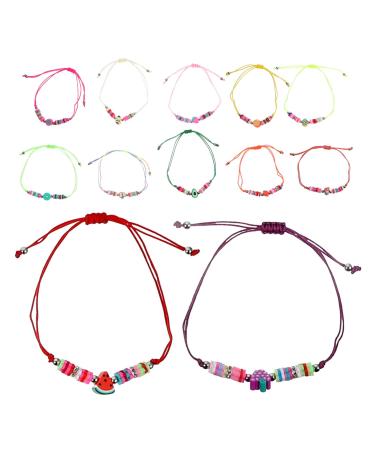 STAHAD 12pcs Dragon Fruit Bracelet Beaded Bracelets Boho Bracelets Summer Bracelets for Teen Girls Bracelets for Girls Multi-layer Stackable Bracelets Beads Child Bulk Polymer Clay Set