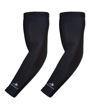 CompressionZ Compression Arm Sleeves for Men & Women UV Protection Elbow Sleeve Black XL