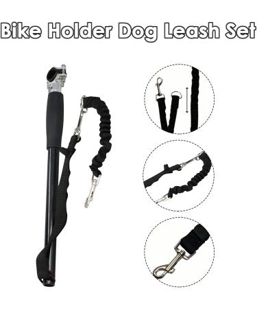 Hands-Free Dog Bicycle Leash for Training & Jogging | Ifcow Black Bike Leash for Dogs - Distance Holder & Coach - Buy Online on SooperMarket.com