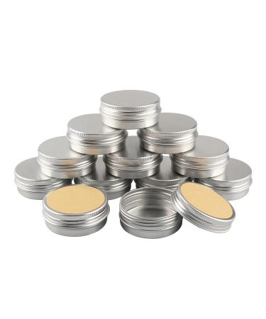 Basic packing 12 pieces 40ml silver empty round aluminum socket with screw cap aluminum dose Aluminum screw boxes cream box Cerz dose of cosmetic cans tin cans with 12 pieces 40mm sticker