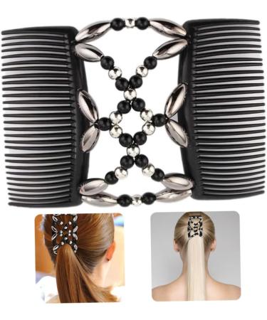 Beaded Hair Combs Stretchy Double Comb Hair Clips Stretchy Hair Comb Beads Hair Combs Elastic Hair Combs Vintage Beads Hair Comb for Women Hair Combs for Women Elastic Hair Slides - Buy Online on SooperMarket.com