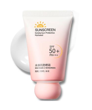 Face Sun Cream SPF 50 Moisturiser Face Sunscreen Invisible Fluid Suncream PA +++ Highly Water & Sweat Resistant Long Lasting UVA & UVB Protection For Up To 12.5 H Sunscreen For Acne Prone Skin