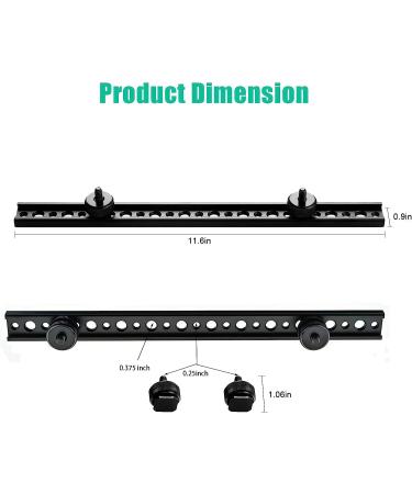 Aluminum Cold Shoe Extension Bar for Dual Camera Flash Mount - 1/4 & 3/8 Screw Tripod Bracket, Adjustable and Sturdy - Ideal for LED Video Light and Flash Photography - Buy Online on SooperMarket.com