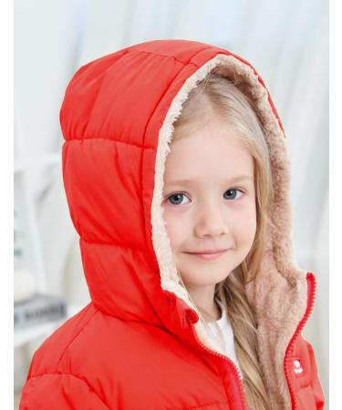 Kids4ever Winter Hooded Jacket | Red | 3-4 Years | Toddler Zipper Coat with Fleece Lining - Buy Online on SooperMarket.com