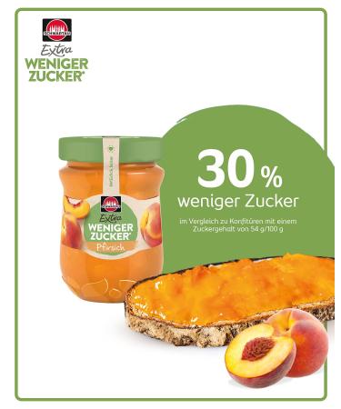 Buy Schwartau Extra Less Sugar Peach Fruit Spread - Reduced Sugar 300g | International Shipping Available - Buy Online on SooperMarket.com