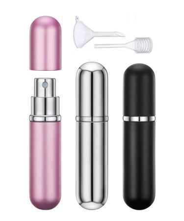 Perfume Atomiser Bottles Refillable Travel Mini Portable Spray Bottle Set with Funnel Pump and Pipette 6ml Set of 3