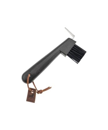 Animalon plastic bristles hoof scraper with brush |Picker made of stainless steel |2 in 1 hoof outdoor scratch in brown for horse hoof care |Huf clearer horse |Horse hoof pick