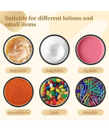 24 Pcs Mini Cosmetic Jars - 15 Ml Aluminum Balm Lotion Jars with Black Metal Lids for Travel & Daily Use - Perfect for Business & Personal Care - Buy Online on SooperMarket.com