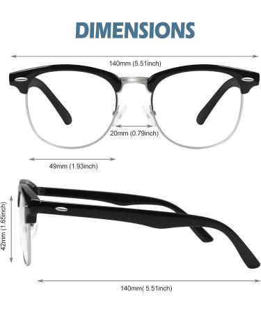 Shop CGID 50s Retro Nerd Glasses - Stylish Half Frame Horn Glasses | Rockabilly Geek Style in Glossy Black | International Shipping Available - Buy Online on SooperMarket.com