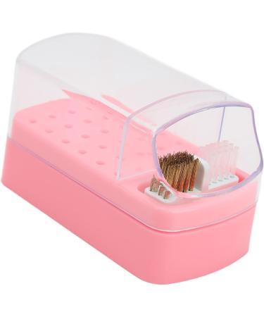 Nail Drill Bit Cleaning Brush Box 30 Hole Manicure Tools Compact Nail Drill Bit Holder Dustproof Display Stand for Nail Salon (Pink) - Buy Online on SooperMarket.com