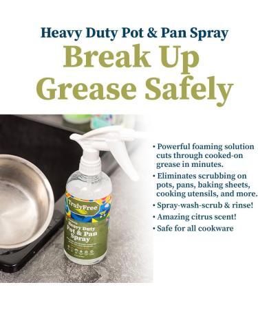 Truly Free Heavy Duty Pot & Pan Spray - Powerful Citrus Scented Grease Remover & Multi-Purpose Kitchen Cleaner | Includes 1 Empty Bottle & 2 Refills - Shop Internationally - Buy Online on SooperMarket.com