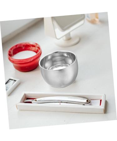 NOLITOY Stainless Steel Shaving Cream Foaming Bowl | Men's Double-Wall Shaving Mug & Accessories for Smooth Shave - Buy Online on SooperMarket.com