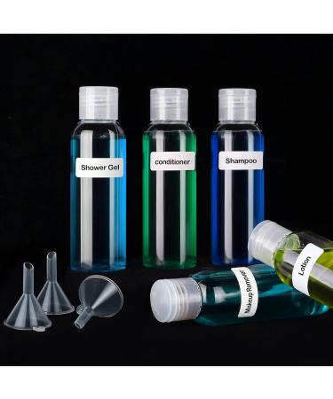 10 Empty Travel Flashing Containers with Folding Lids | Cosmetic Bottles Set with Funnel Pipette & Labels for Travel - Buy Online on SooperMarket.com