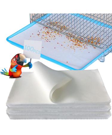 100PCS Bird Cage Liner Papers 11 20in Disposable Bamboo Charcoal Fibre Cage Paper Liners Precut Absorbent Cushion Pad Mat Accessories for Pet Bird Parrot 11x20 in