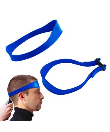 Hair Trimming Guide Blue Adjustable Hair Cut Guides Fade Guide Tool Neckline Shaving Template with 2 Hair Bands for Home Use Barber Shops Hair Salons Makeup Rooms