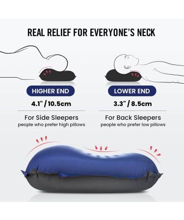 Hikenture Self Inflating Camping Pillow - Ergonomic 3D Support, Portable & Compressible Travel Pillow for Sleeping - Blue - Buy Online on SooperMarket.com