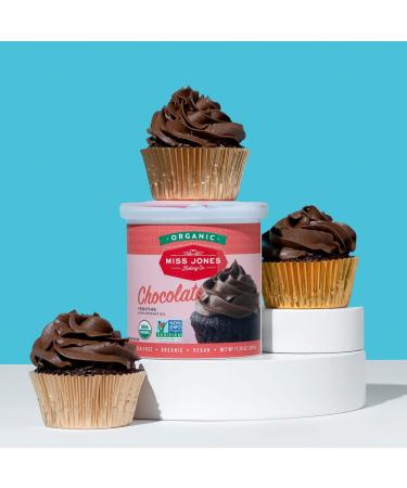 Miss Jones Organic Vegan Chocolate Buttercream Frosting - 11.29 oz | Perfect for Icing & Decorating - Buy Online on SooperMarket.com