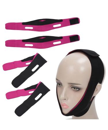 4 Pack Reusable V Line Mask Face Lifting Bandage Face Slimming Belt Double Chin Reduction Mask V Shaped Slimming Face Mask