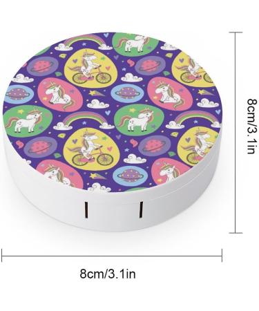 Magic Pattern with Unicorn Contact Lens Travel Kit Portable Cute Contact Box with Mirror for Daily Outdoor - Buy Online on SooperMarket.com