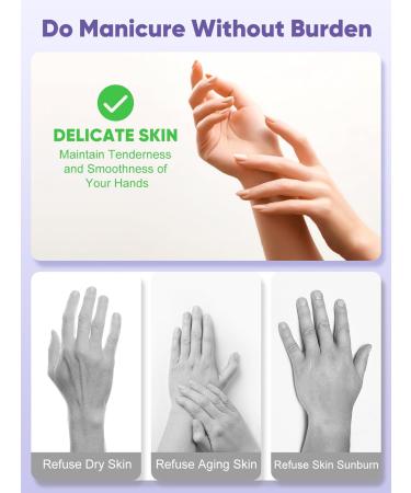 Premium UV Protection Gel Manicure Gloves - Fingerless Anti UV Gloves for Nail Lamp & Skin Care - Light Purple - Buy Online on SooperMarket.com